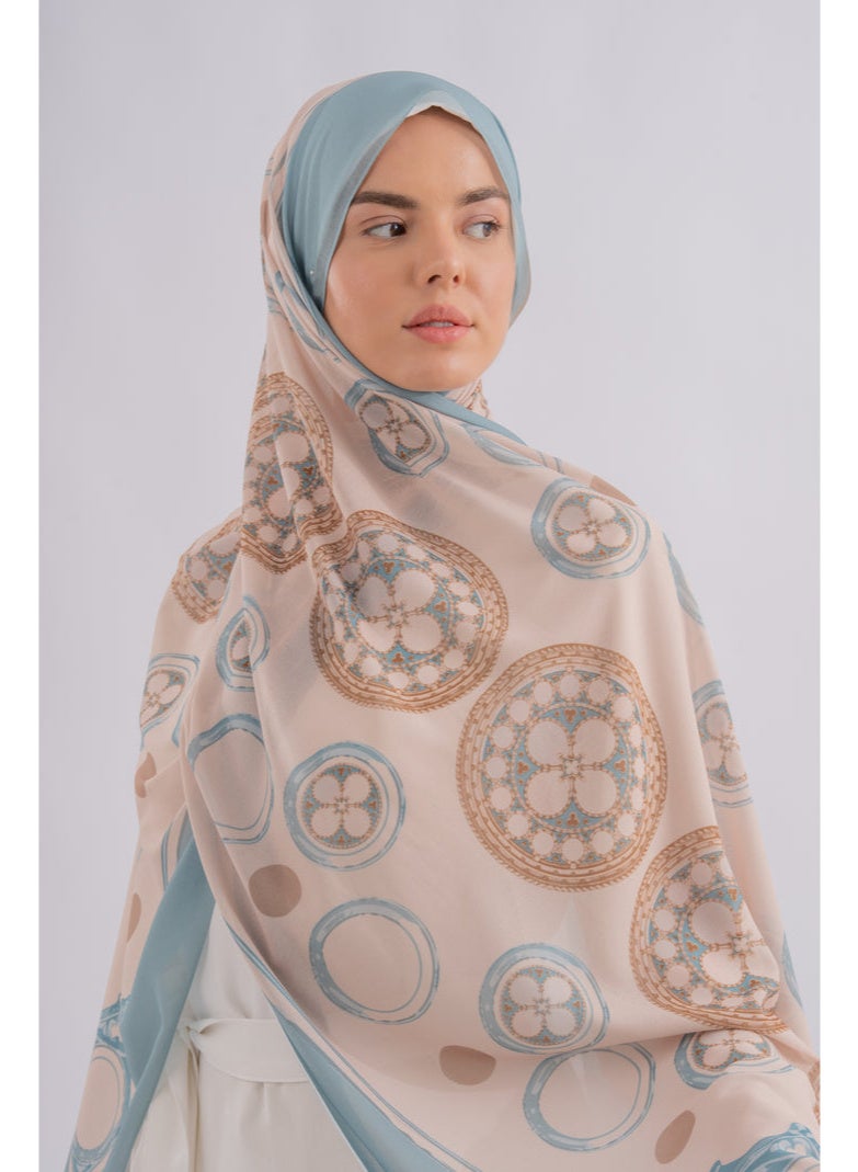 Alamki Women Hijab Vintage Grace Printed Chiffon - Image 1
